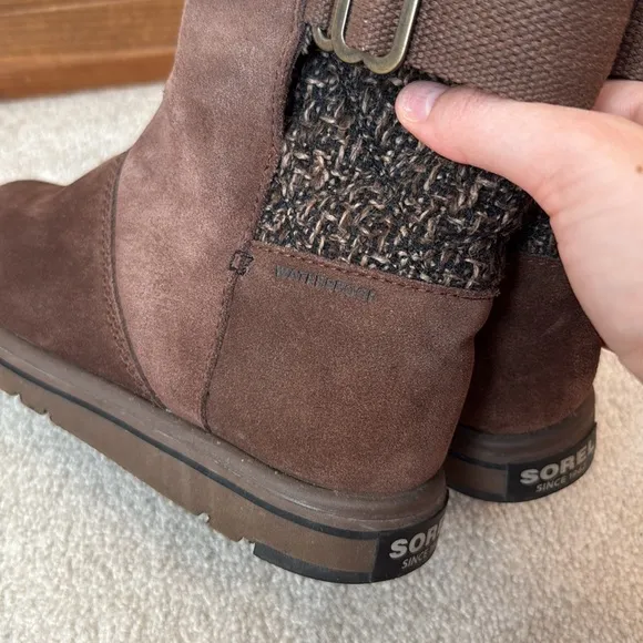 Sorel Rylee Brown Buckle Snow Boots Waterproof Womens Size 7