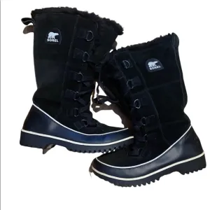 Sorel Tivoli High Black Suede Waterproof Size 7 Snow Boots.