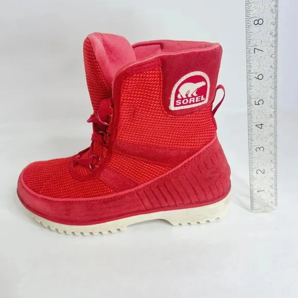 Sorel Tivoli II Red Waterproof Suede Sneaker Boots Womens Size 6