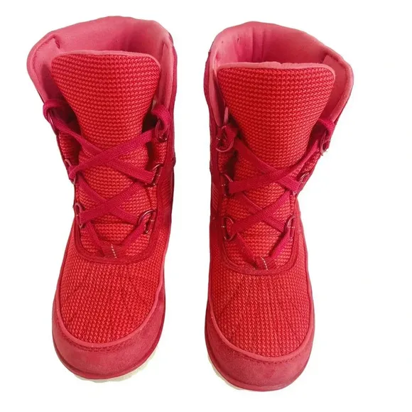 Sorel Tivoli II Red Waterproof Suede Sneaker Boots Womens Size 6