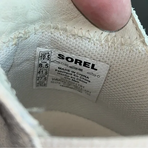 Sorel Waterproof Suede Cream Beige Out N About Wedge Boots Size 10.5 New