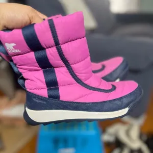 Sorel Whitney II Puffy Waterproof Insulated Boots Girls Youth Sz 2 pink  Snow