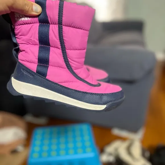 Sorel Whitney II Puffy Waterproof Insulated Boots Girls Youth Sz 2 pink  Snow