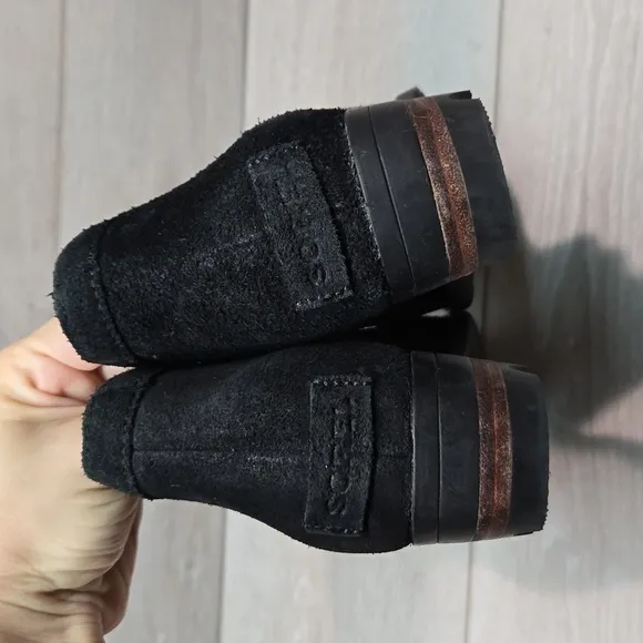 Sorel Women Lolla Leather Cut Out Side Chunky Heels Boots shoes sz 7.5
