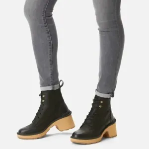Sorel Womens 7.5 Black Leather Boots Waterproof Lace Up NEW IN BOX
