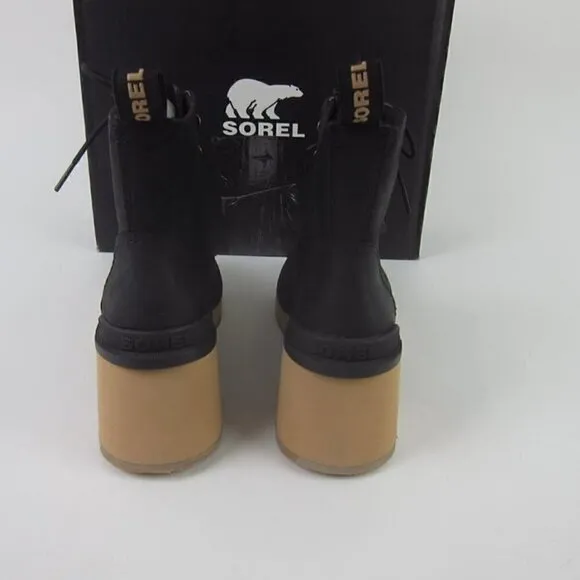 Sorel Womens 7.5 Black Leather Boots Waterproof Lace Up NEW IN BOX