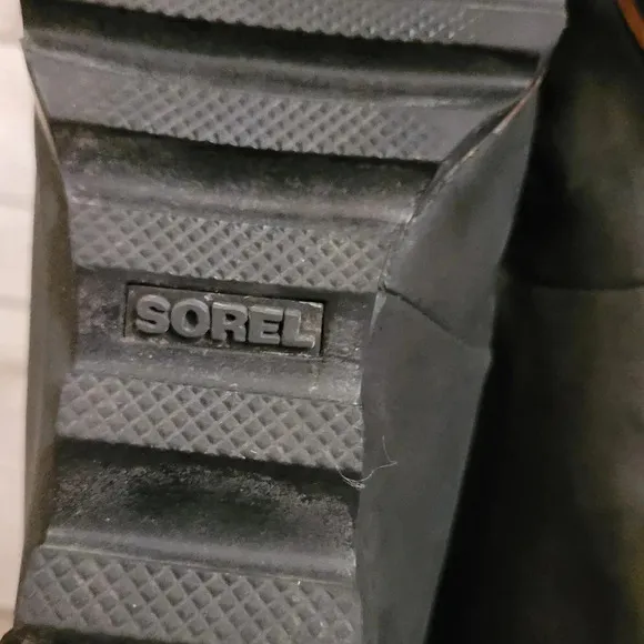 SOREL Women's 8 black Conquest hidden wedge ankle boots waterproof lace-up