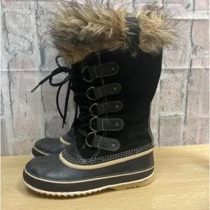 Sorel Womens Black Tall Joan of Arctic Boots Lace Up Size 9 Waterproof