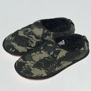 SOREL Women’s Bodega Run Slippers Green Camo Lined Indoor Outdoor Sole size 7
