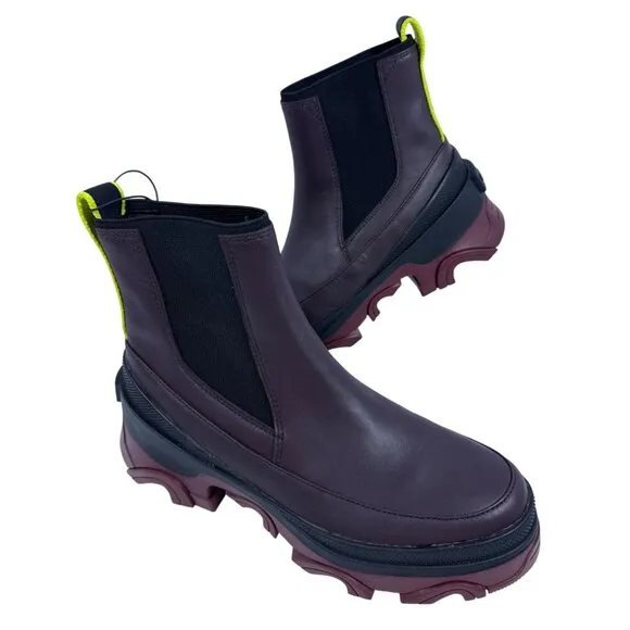 Sorel Women's Brex Chelsea Leather Waterproof Ankle Boot Cinder/Black Size 8