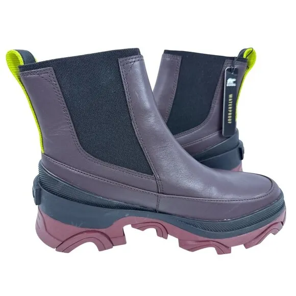 Sorel Women's Brex Chelsea Leather Waterproof Ankle Boot Cinder/Black Size 8