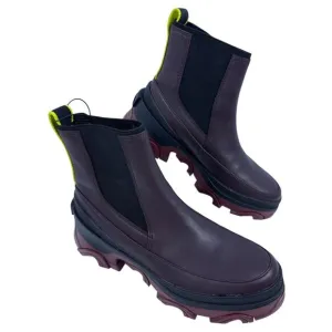 Sorel Women's Brex Chelsea Leather Waterproof Ankle Boot Cinder/Black Size 8