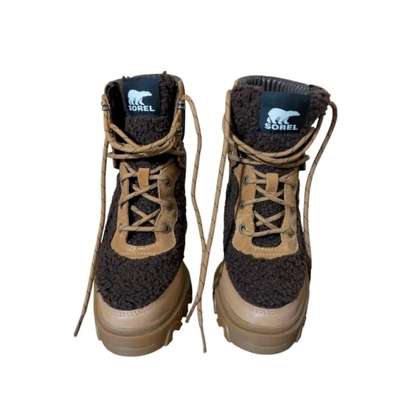 Sorel Women's Brex Heel Lace Up Boots Tawny Buff Size 6