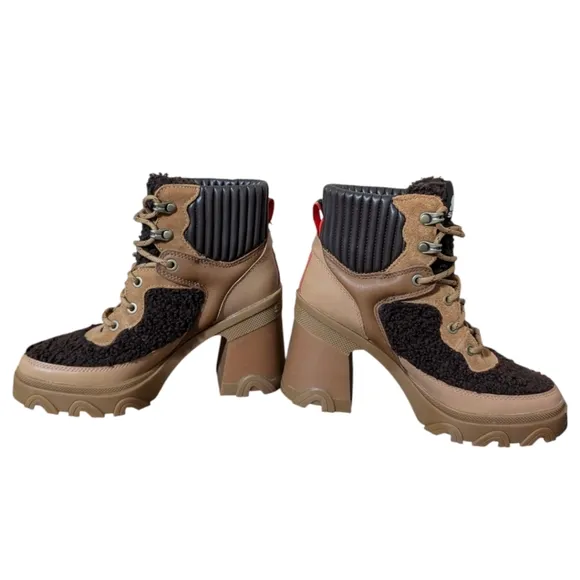 Sorel Women's Brex Heel Lace Up Boots Tawny Buff Size 6