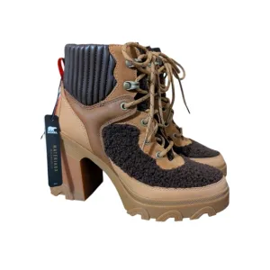 Sorel Women's Brex Heel Lace Up Boots Tawny Buff Size 6
