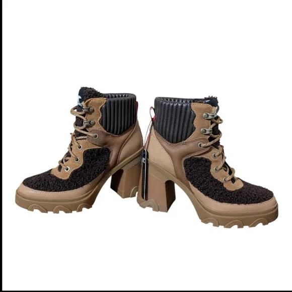 Sorel Women's Brex Heel Lace Up Boots Tawny Buff Size 6