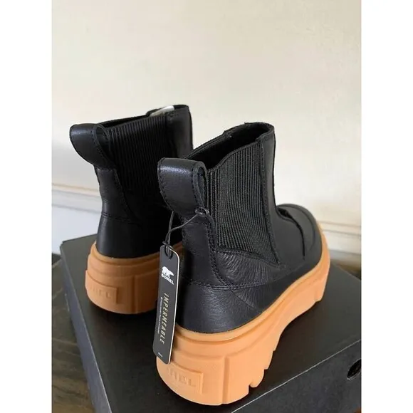Sorel Women's Caribou X Chelsea Boots -Black  Waterproof, Leather-NIB- SZ 7-10