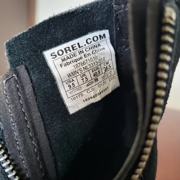 Sorel Women's Evie Booties 9.5 Waterproof Dark Green Suede Zip Wedge Ankle Boots