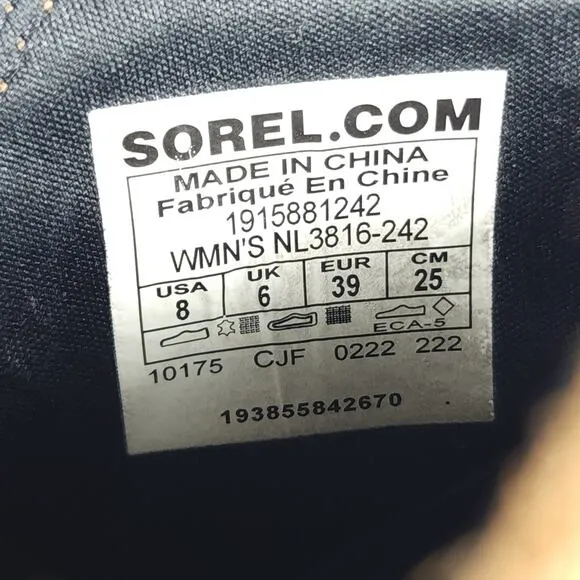 Sorel Women's Evie II US8 Gum Leather Waterproof Hidden Wedge Chelsea Boots