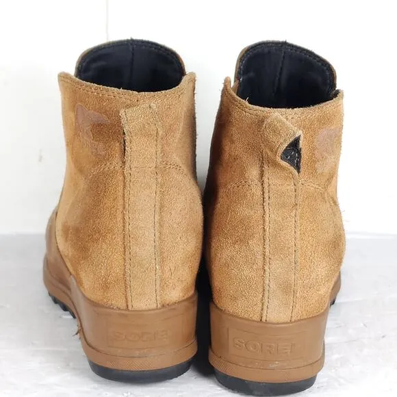 Sorel Women's Evie II US8 Gum Leather Waterproof Hidden Wedge Chelsea Boots
