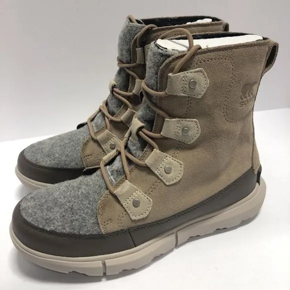 Sorel Women’s Explorer II Joan Felt Waterproof Winter Boots Taupe, Size 9.5 M