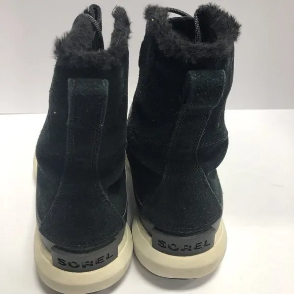 Sorel Women’s Explorer Joan, Black Waterproof Winter Boots, Size 12M