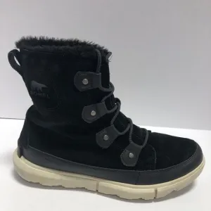 Sorel Women’s Explorer Joan, Black Waterproof Winter Boots, Size 12M