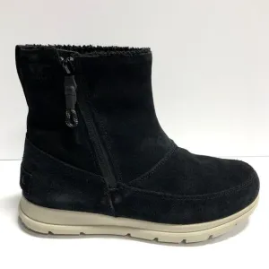 Sorel Women's Explorer Zip, Black Waterproof Boots, Size 8M
