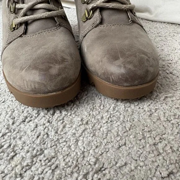 Sorel Womens Joan Uptown Lace Up Heeled Ankle Waterproof Boot Taupe Size 8