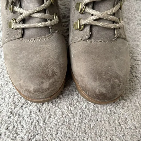 Sorel Womens Joan Uptown Lace Up Heeled Ankle Waterproof Boot Taupe Size 8