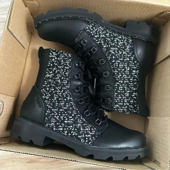 SOREL | Women’s Lennox™ Lace Cozy Boots Moto Micro-fleece Leather Shearling | 8
