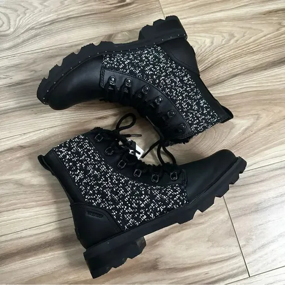 SOREL | Women’s Lennox™ Lace Cozy Boots Moto Micro-fleece Leather Shearling | 8