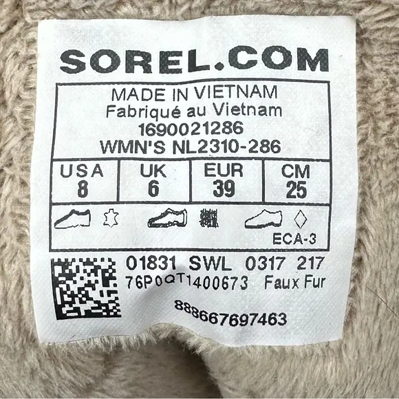 Sorel Womens Meadow Lace Premium Snow Boots Elk Waterproof Suede - Size 8 Women
