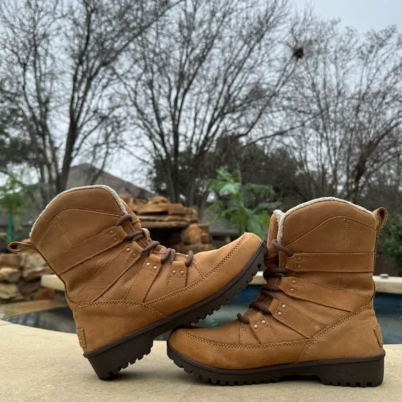 Sorel Womens Meadow Lace Premium Snow Boots Elk Waterproof Suede - Size 8 Women