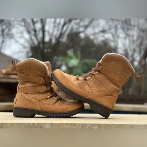 Sorel Womens Meadow Lace Premium Snow Boots Elk Waterproof Suede - Size 8 Women