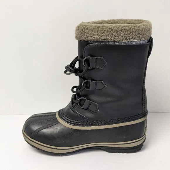 Sorel Yoot Pac Winter Snow Boots, Black, Big Kids 5 M