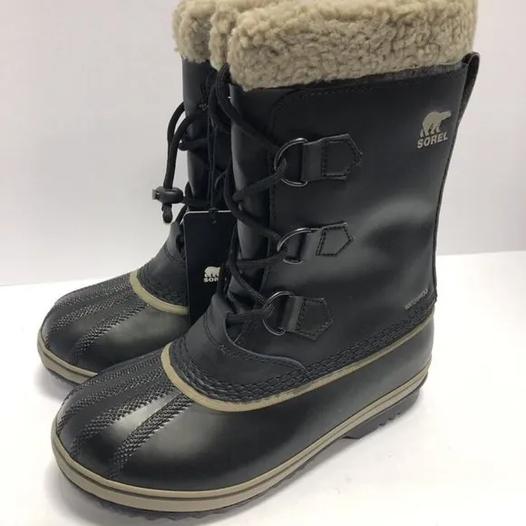 Sorel Youth Yoot Pac TP, Black Waterproof Winter Boots, Kids’ Size 4M