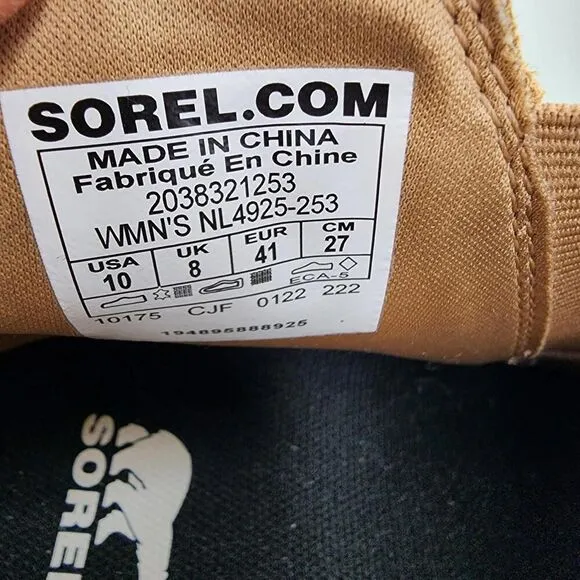 Sorel Evie II Chelsea Boot Womens US 10 Tan Leather Waterproof Pull On Boots