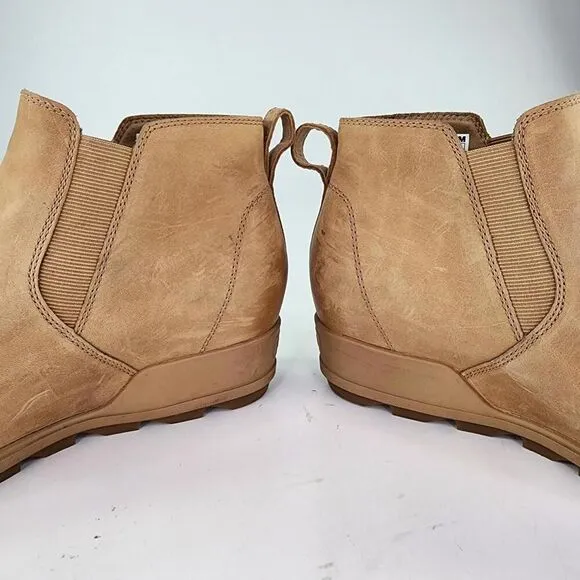 Sorel Evie II Chelsea Boot Womens US 10 Tan Leather Waterproof Pull On Boots