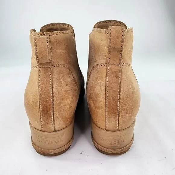 Sorel Evie II Chelsea Boot Womens US 10 Tan Leather Waterproof Pull On Boots