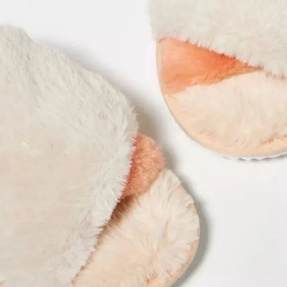 Sorel Go Mail Run Faux Fur Cotton Slippers, Cozy House Shoes , Cream, Size 9, NW