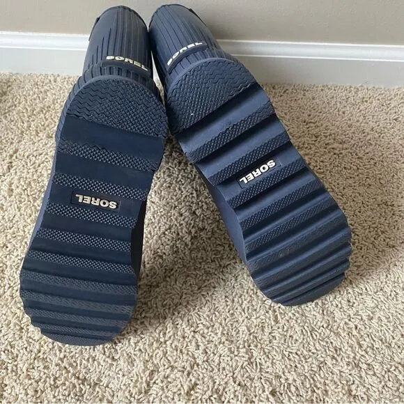 Sorel Rubber Rain Boots Mid Calf Blue Waterproof 9