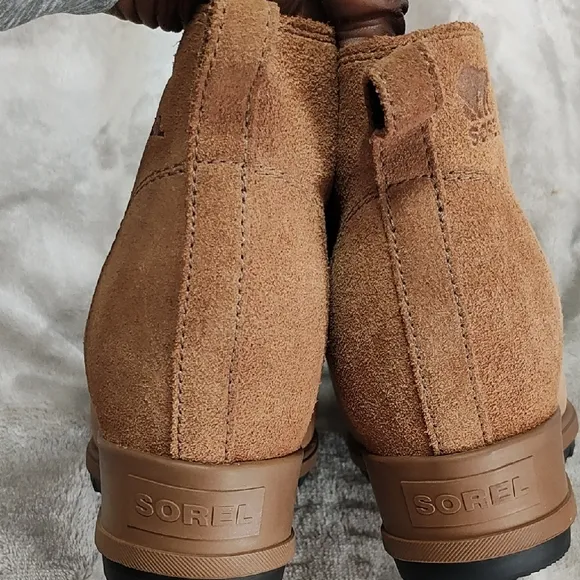 Sorels Evie II Chelsea Bootie for Women Brown Leather Ankle Boots size 10.5