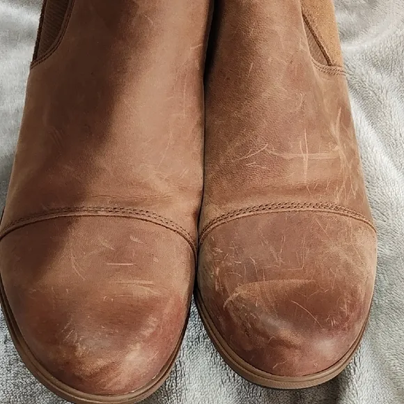 Sorels Evie II Chelsea Bootie for Women Brown Leather Ankle Boots size 10.5