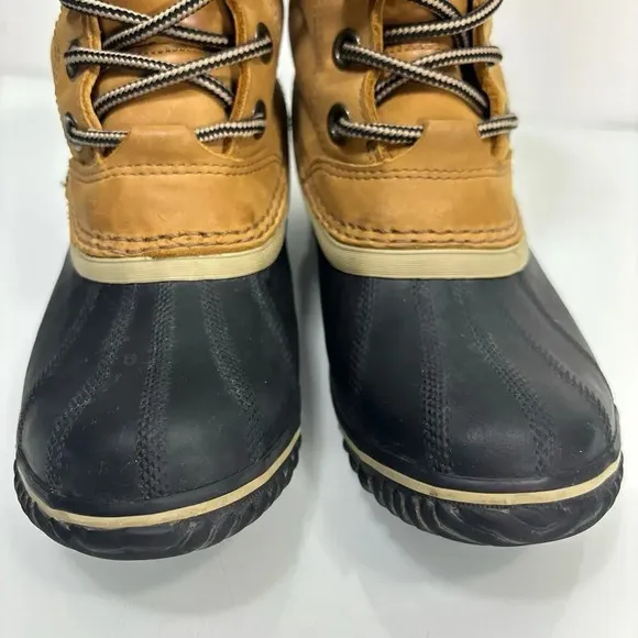 Sorel Slimpack II Tan Leather Rubber Lace Up Waterproof Winter Boots Size 7