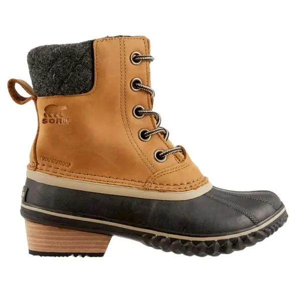 Sorel Slimpack II Tan Leather Rubber Lace Up Waterproof Winter Boots Size 7