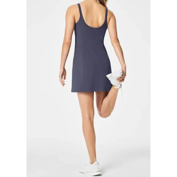 Spanx Get Moving Easy Access Ribbed Straight Dress Dark Storm Stretchy Skort 2X