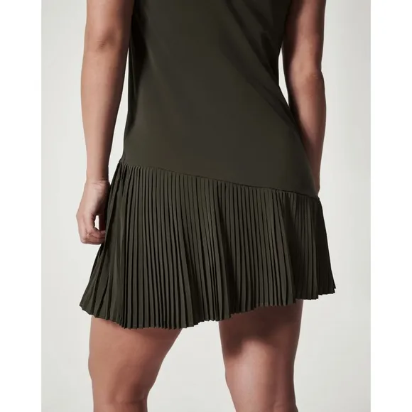Spanx Yes, Pleats! Dress in Color Pine Stone