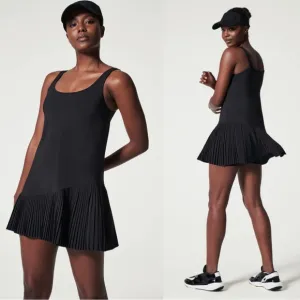 SPANX Yes Pleats Skort Active Pleated Dress with Shorts in Black Size Medium