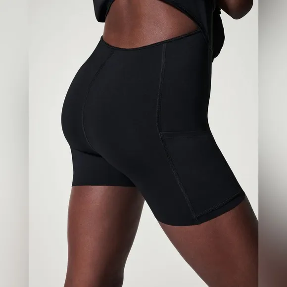 SPANX Yes Pleats Skort Active Pleated Dress with Shorts in Black Size Medium